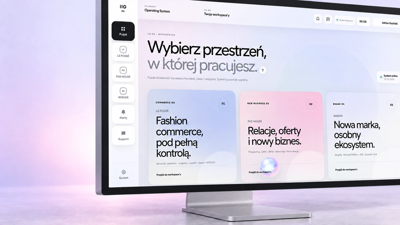 IIG OS — mockup