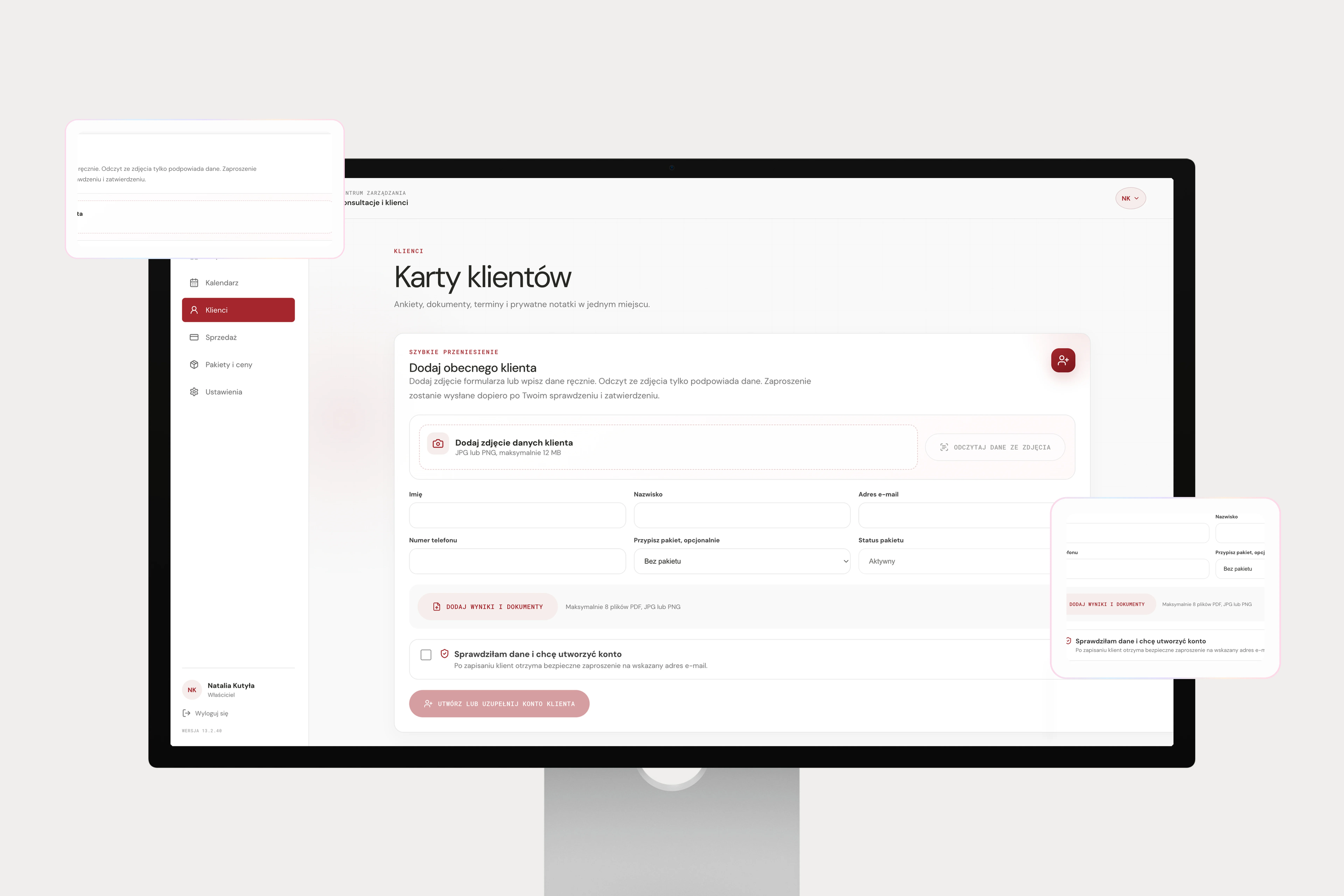 Natalia Kutyła: konzultace — mockup